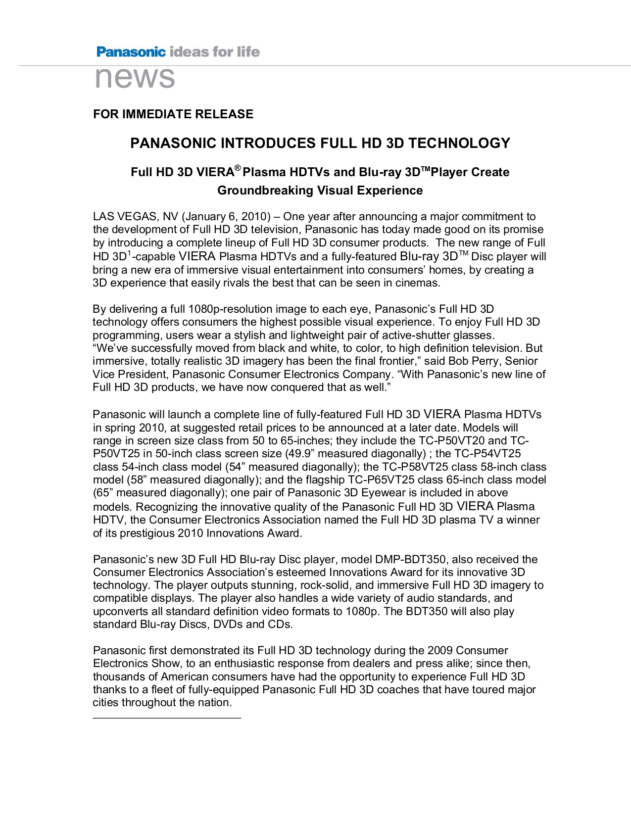 Download free pdf for Panasonic Viera TC-P65VT25 TV manual